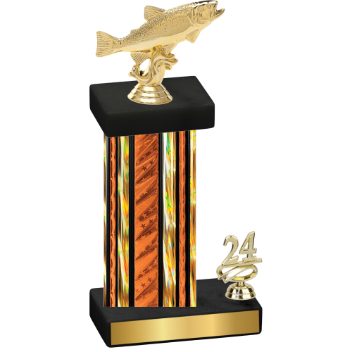 Accented Single Orange Glacier Year Fishing Trophy