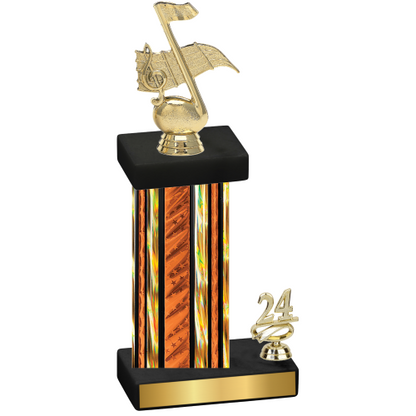 Accented Single Orange Glacier Year Music Trophy