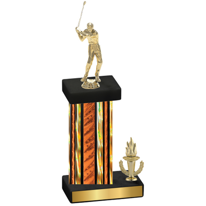 Accented Single Orange Glacier Victory Golf Trophy