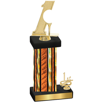 Accented Single Orange Glacier First Place Golf Trophy