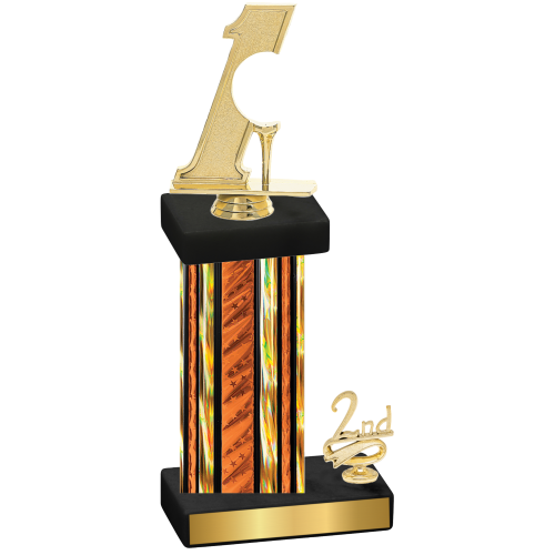 Accented Single Orange Glacier Second Place Golf Trophy