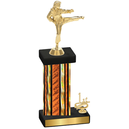 Accented Single Orange Glacier First Place Karate Trophy