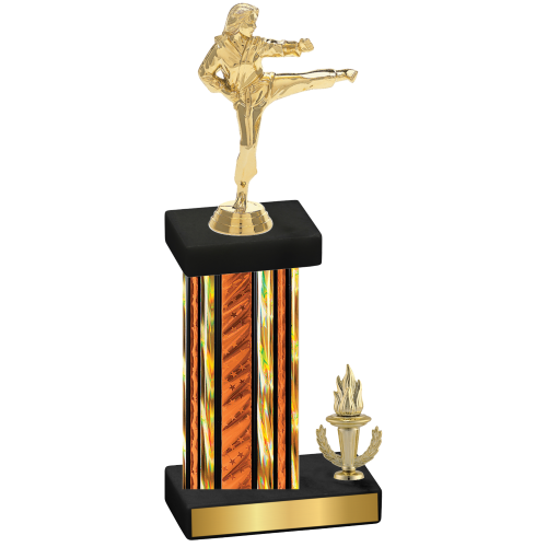 Accented Single Orange Glacier Victory Karate Trophy