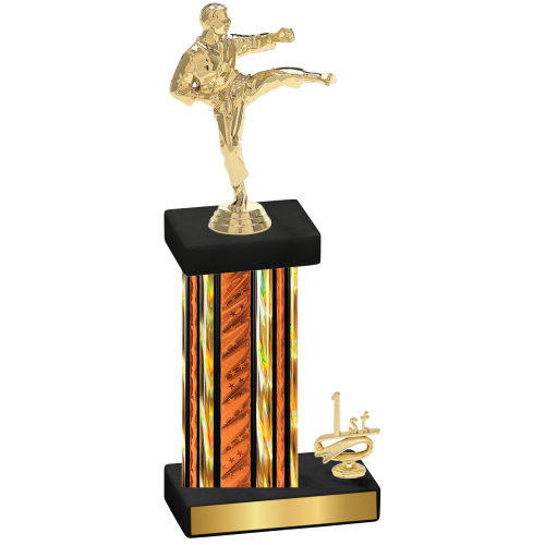 Accented Single Orange Glacier First Place Karate Trophy