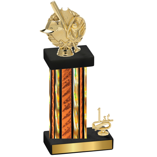 Accented Single Orange Glacier First Place Baseball Trophy