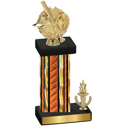 Accented Single Orange Glacier Victory Baseball Trophy