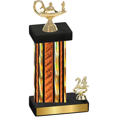 Accented Single Orange Glacier Year Academics Trophy