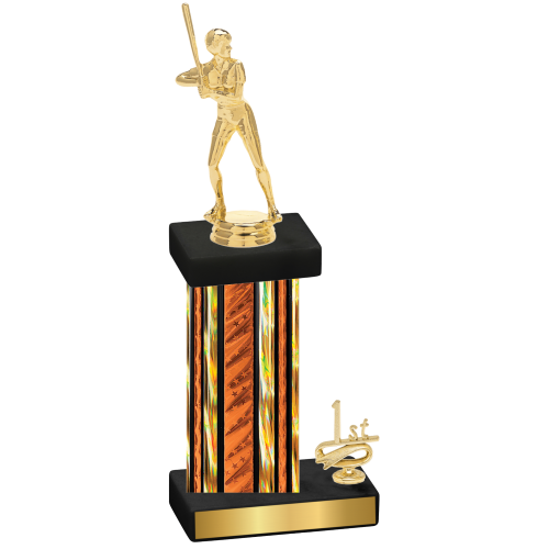 Accented Single Orange Glacier First Place Softball Trophy