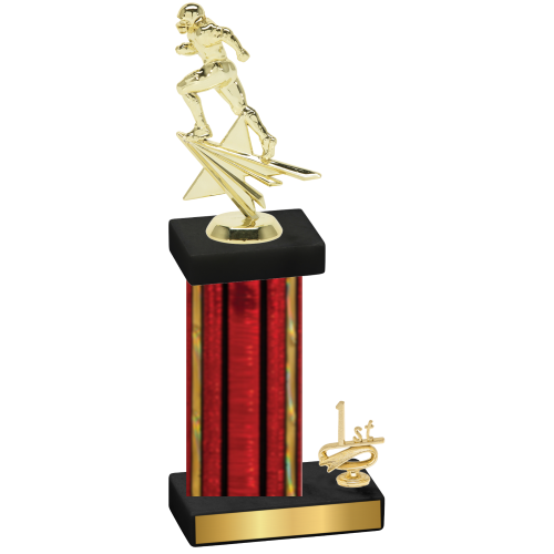 Accented Single Red Glacier First Place Football Trophy