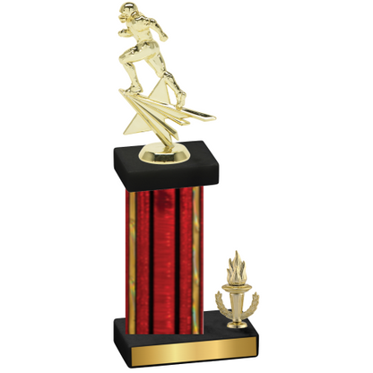 Accented Single Red Glacier Victory Football Trophy