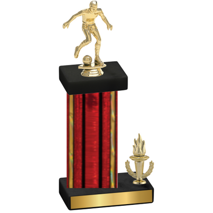 Accented Single Red Glacier Victory Soccer Trophy