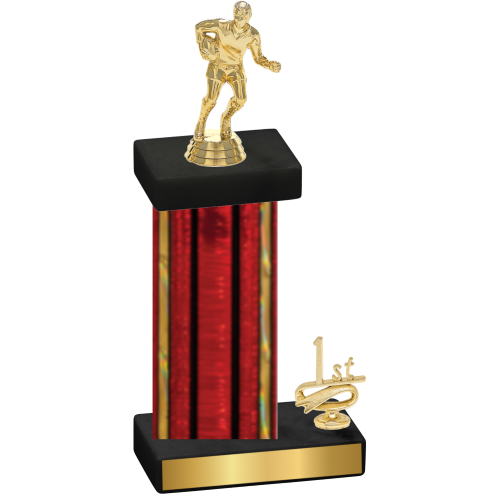 Accented Single Red Glacier First Place Rugby Trophy