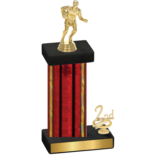 Accented Single Red Glacier Second Place Rugby Trophy