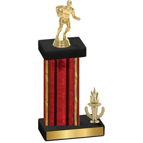 Accented Single Red Glacier Victory Rugby Trophy