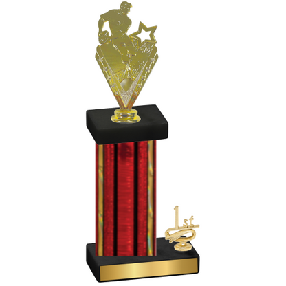 Accented Single Red Glacier First Place Rugby Trophy