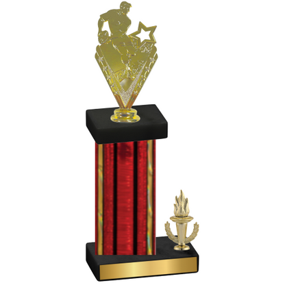 Accented Single Red Glacier Victory Rugby Trophy