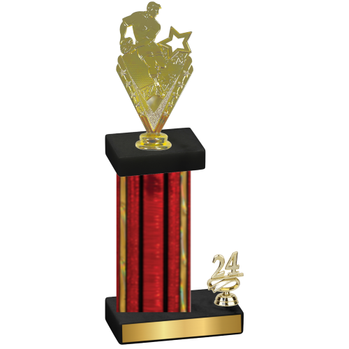 Accented Single Red Glacier Year Rugby Trophy