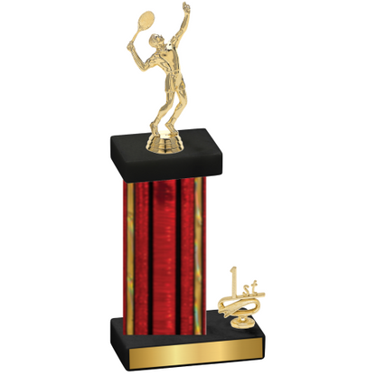 Accented Single Red Glacier First Place Tennis Trophy