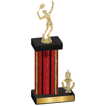 Accented Single Red Glacier Victory Tennis Trophy