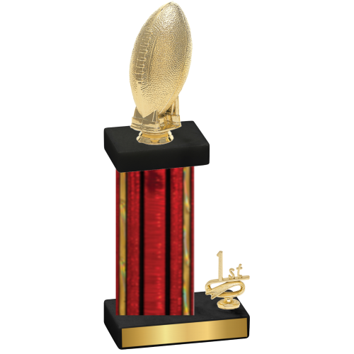 Accented Single Red Glacier First Place Football Trophy