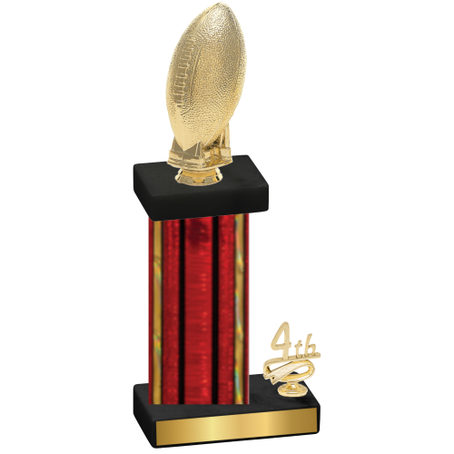 Accented Single Red Glacier Fourth Place Football Trophy