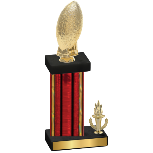 Accented Single Red Glacier Victory Football Trophy