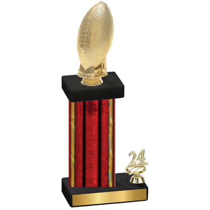 Accented Single Red Glacier Year Football Trophy