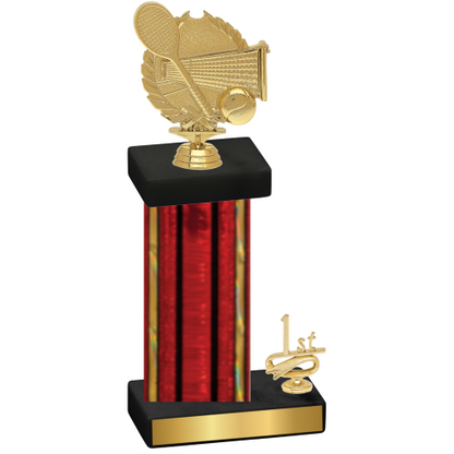 Accented Single Red Glacier First Place Tennis Trophy