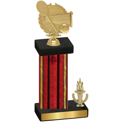 Accented Single Red Glacier Victory Tennis Trophy