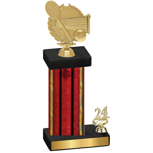 Accented Single Red Glacier Year Tennis Trophy