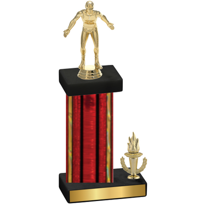 Accented Single Red Glacier Victory Wrestling Trophy