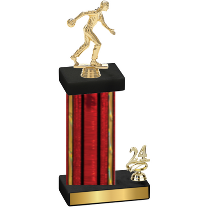 Accented Single Red Glacier Year Bowling Trophy