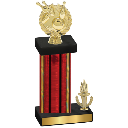 Accented Single Red Glacier Victory Bowling Trophy