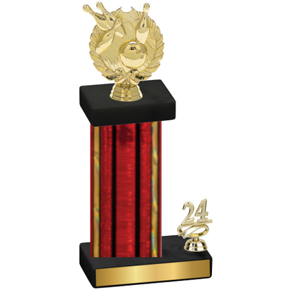 Accented Single Red Glacier Year Bowling Trophy