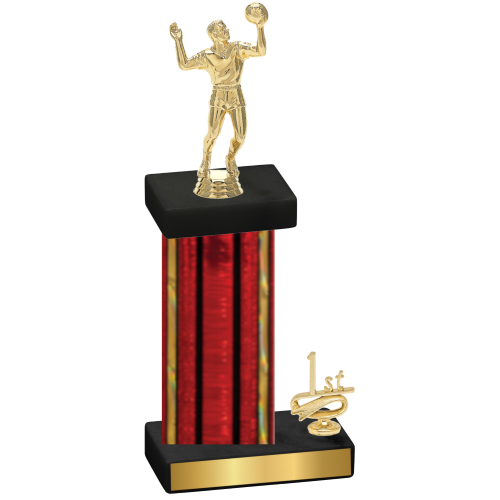 Accented Single Red Glacier First Place Volleyball Trophy