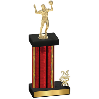 Accented Single Red Glacier Year Volleyball Trophy