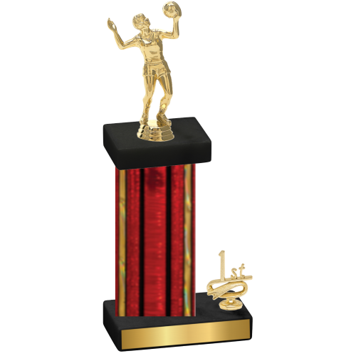 Accented Single Red Glacier First Place Volleyball Trophy