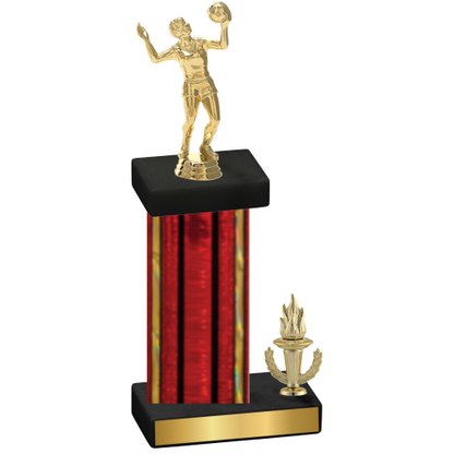 Accented Single Red Glacier Victory Volleyball Trophy
