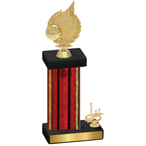 Accented Single Red Glacier First Place Volleyball Trophy