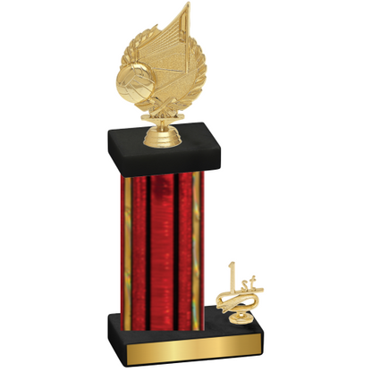 Accented Single Red Glacier First Place Volleyball Trophy