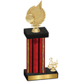 Accented Single Red Glacier Third Place Volleyball Trophy