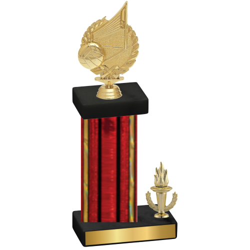 Accented Single Red Glacier Victory Volleyball Trophy