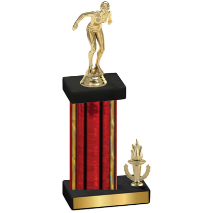 Accented Single Red Glacier Victory Tennis Trophy