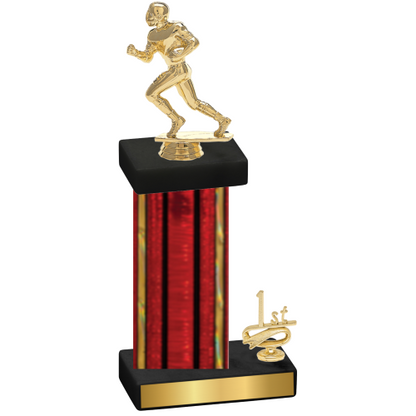 Accented Single Red Glacier First Place Football Trophy