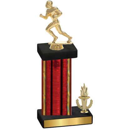 Accented Single Red Glacier Victory Football Trophy