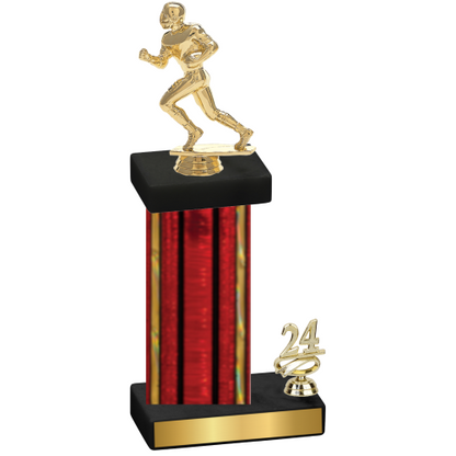 Accented Single Red Glacier Year Football Trophy