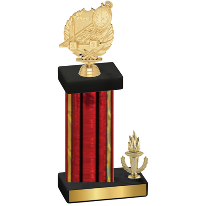 Accented Single Red Glacier Victory Swimming Trophy