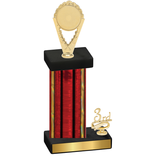 Accented Single Red Glacier Third Place Insert Trophy