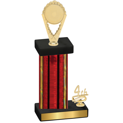 Accented Single Red Glacier Fourth Place Insert Trophy