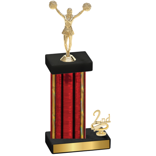 Accented Single Red Glacier Second Place Cheerleading Trophy